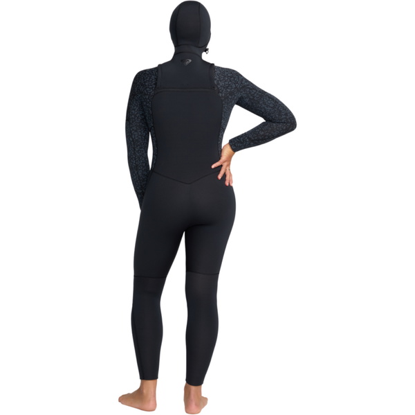 2025 Roxy Womens Swell Natural 5/4mm Chest Zip Hooded Wetsuit 26BW203503 - Animal Print